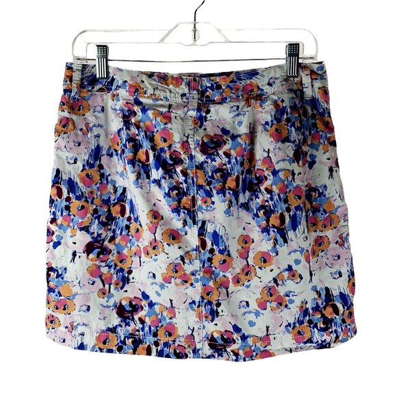 St Johns Bay Womens Floral Skort Size 8 Zipper Button Pockets Belt Loops - Picture 3 of 7